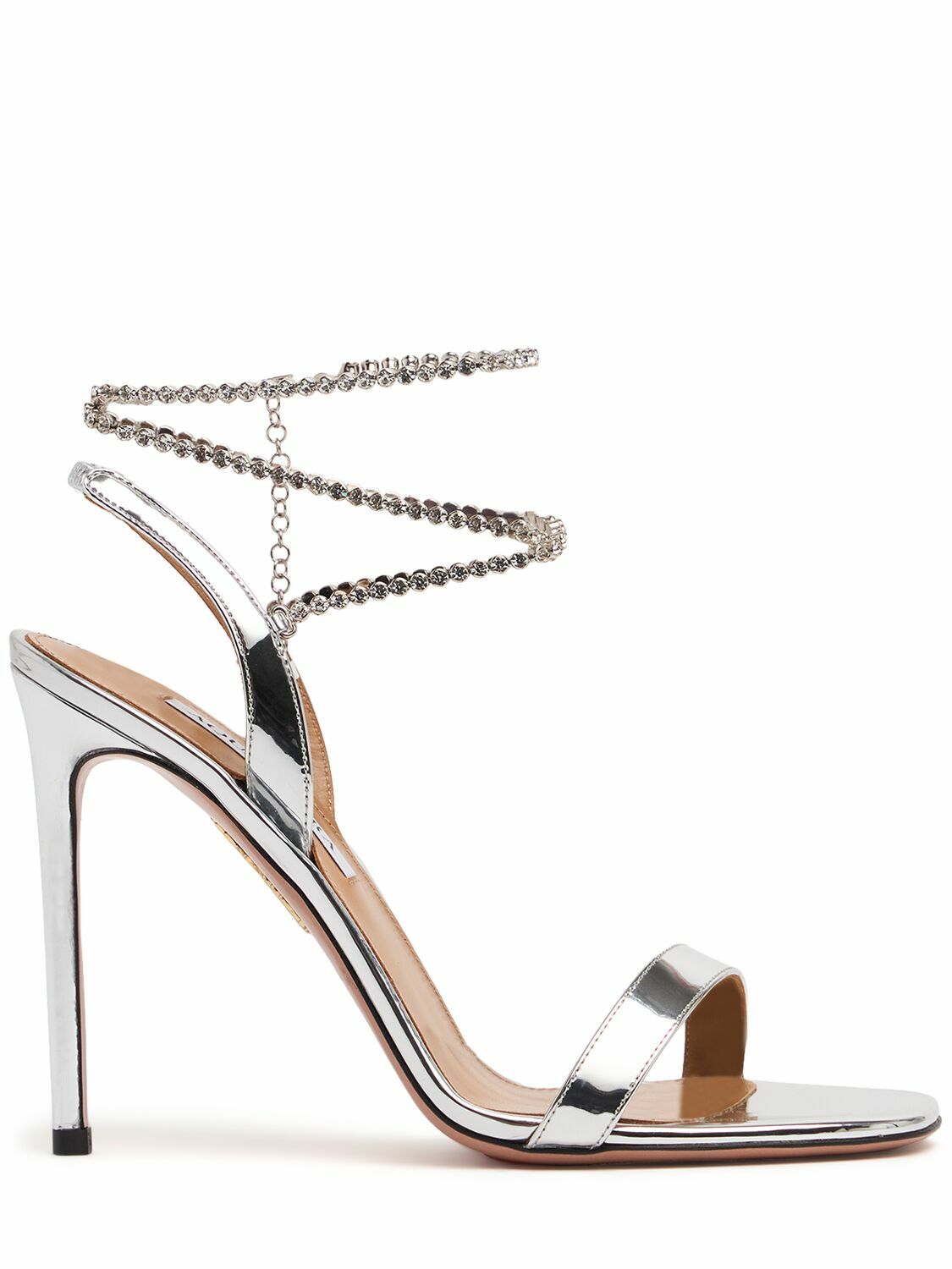 サンダル・ミュール AQUAZZURA CARELESS WHISPER SANDAL 105 AQUAZZURA 105mm Careless Whisper Metallic Sandals Aquazzura