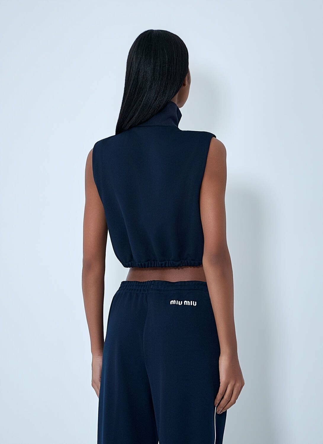 Miu Miu Sleeveless High-Neck Crop Top