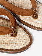 TOM FORD - Brighton Suede and Raffia Sandals - Brown