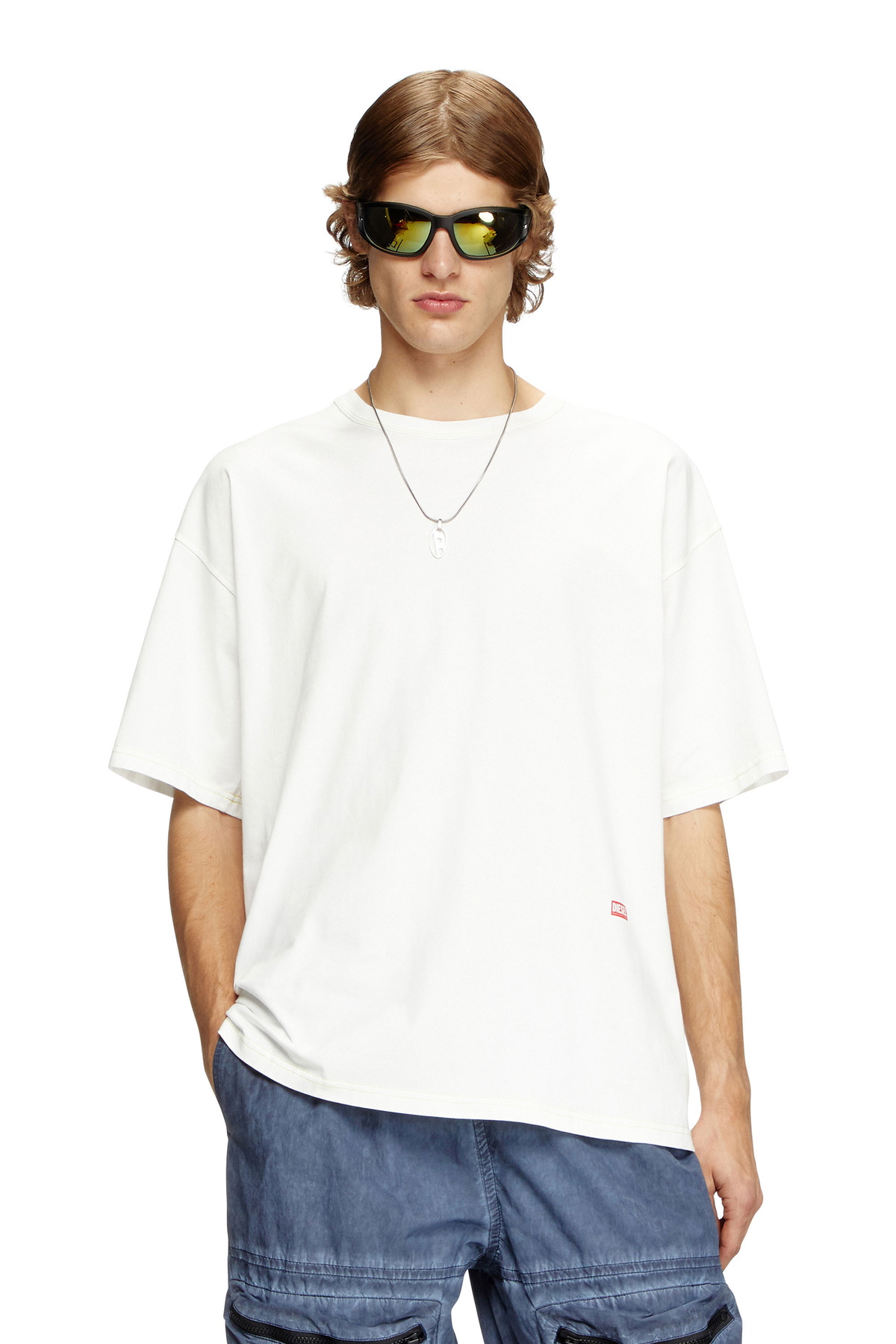 Diesel T-shirt with apple core print - T-Shirts Mens in White Diesel