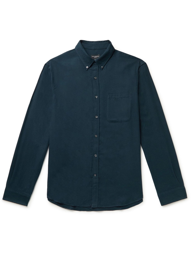 Photo: Club Monaco - Slim-Fit Button-Down Collar Cotton-Flannel Shirt - Blue