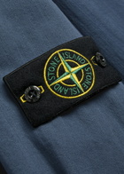 Stone Island Logo-appliquéd Herringbone Cotton Jacket Blue Dark