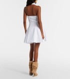 Balmain Pleated cotton poplin minidress