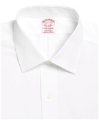 Brooks Brothers Men's Traditional Extra-Relaxed-Fit Dress Shirt, Non-Iron Spread Collar French Cuff | White