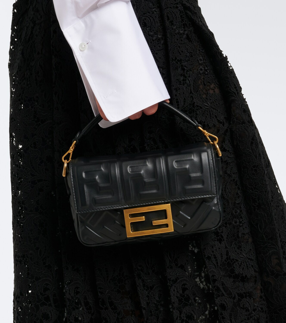 Fendi Baguette® Mini leather top-handle bag