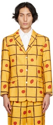 Late Checkout Yellow Checkered Blazer