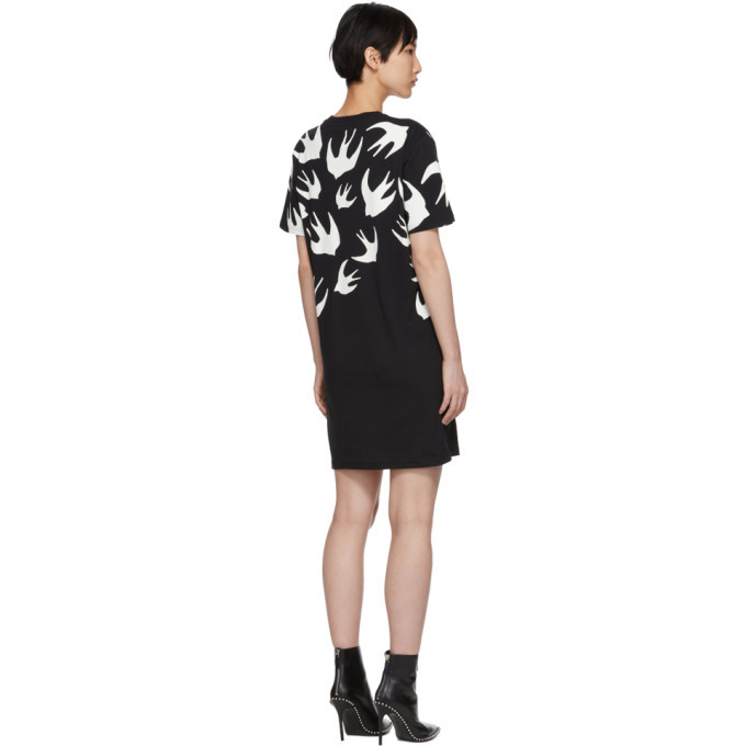 alexander mcqueen t shirt dress McQ Alexander McQueen Black Swallow Signature T-Shirt Dress McQ Alexander  McQueen
