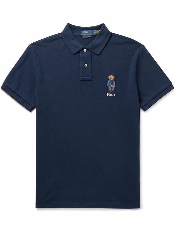 Photo: Polo Ralph Lauren - Slim-Fit Logo-Embroidered Cotton-Piqué Polo Shirt - Blue