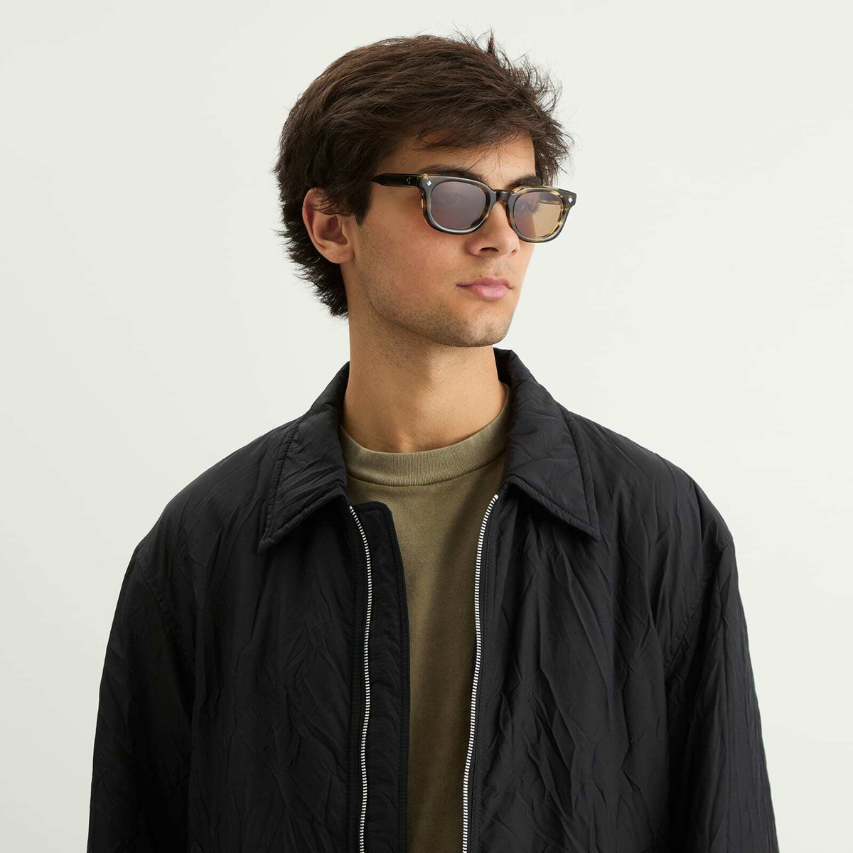 Lunetterie Générale One More Night Sunglasses in Olive/Palladium 
