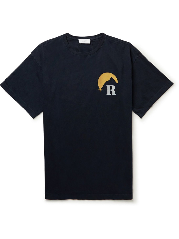 Photo: Rhude - Printed Cotton-Jersey T-Shirt - Black