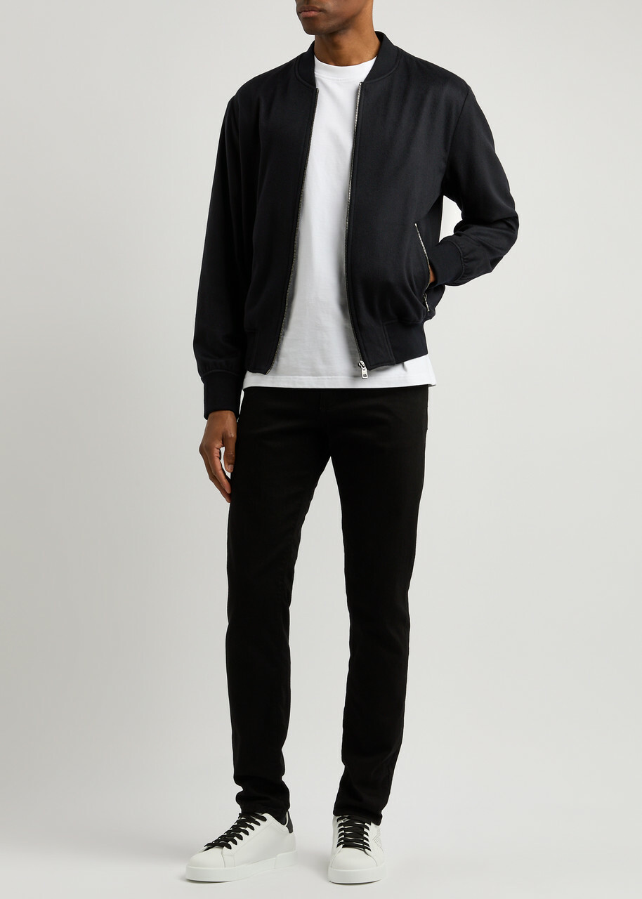 Dolce & Gabbana Cashmere Bomber Jacket Navy
