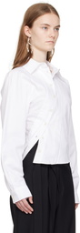 Jade Cropper White Asymmetric Shirt