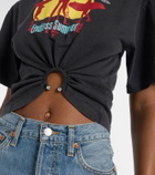 Rabanne Printed cropped cotton jersey T-shirt