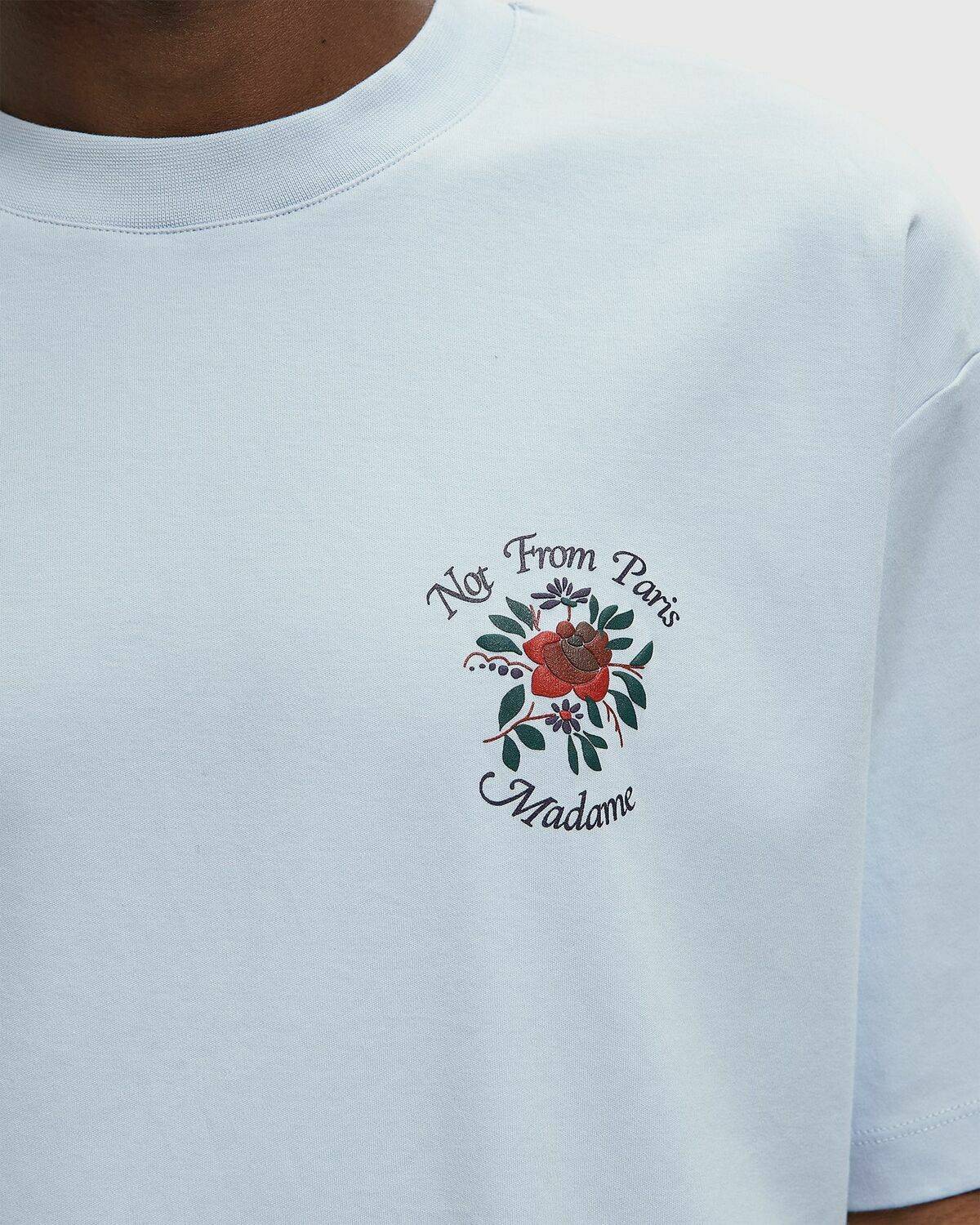 Drôle de Monsieur Slogan Rose Tee Blue Mens Shortsleefe