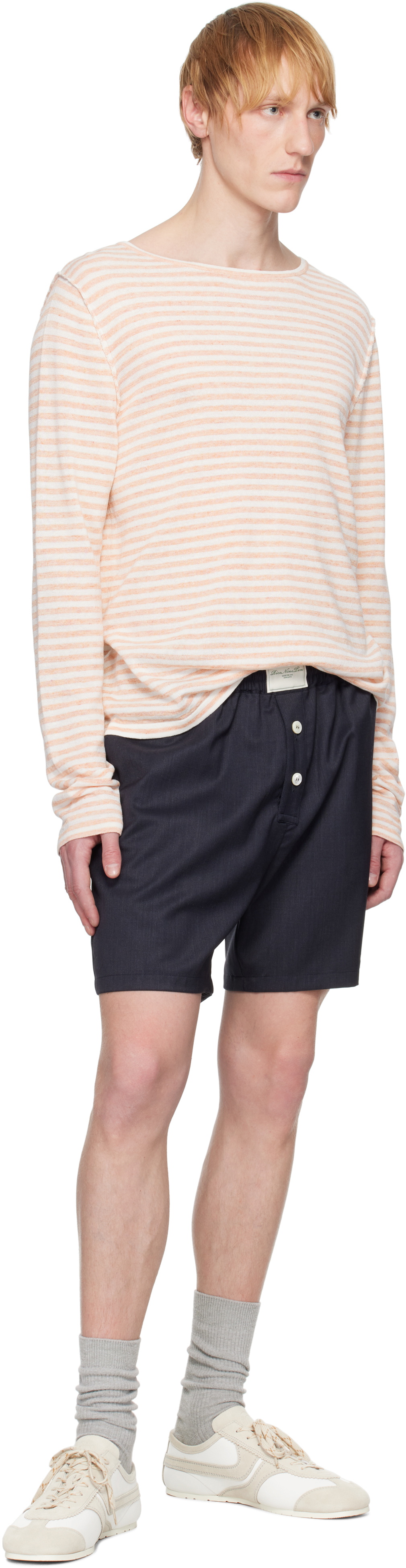 RICE NINE TEN Gray Twill Pajama Shorts