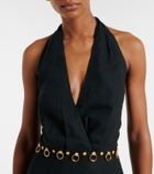 ViX Paula Hermanny Hailey halterneck linen-blend midi dress