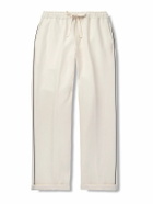 Dolce&Gabbana - Straight-Leg Piped Linen and Silk-Blend Trousers - Neutrals