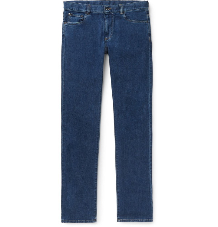 Photo: Canali - Stretch Cotton and Cashmere-Blend Jeans - Mid denim