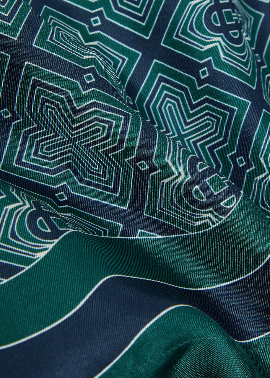 Casablanca Radiating Logo-monogram Silk Shorts Green