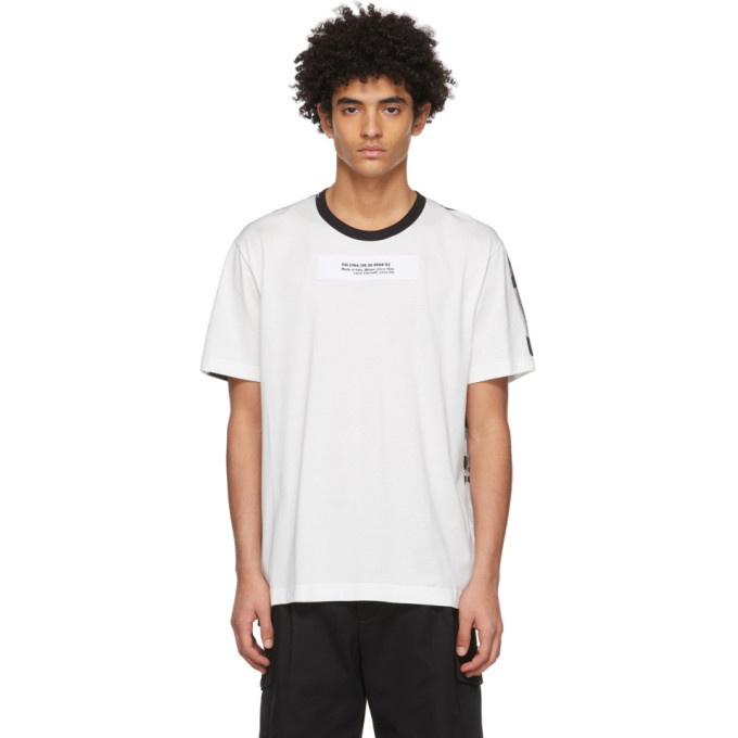 Photo: Dolce and Gabbana White Two-Tone Patch T-Shirt