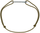 Le Gramme Khaki & Silver 'Le 1.7 Grammes' Punched Cord Bracelet