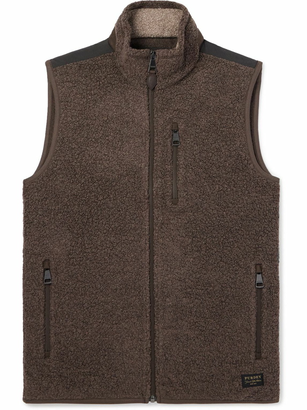 Photo: Purdey - Shell-Trimmed Bouclé Gilet - Brown