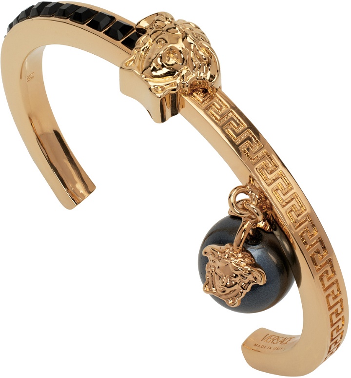 Photo: Versace Gold & Black Medusa Pearl Bracelet