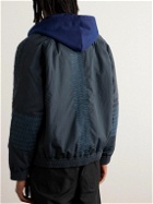 Blue Blue Japan - Embroidered Padded Nylon Blouson Jacket - Blue