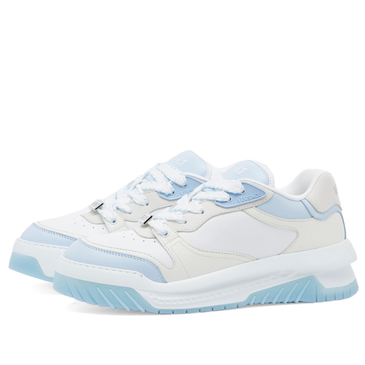 Photo: Versace Men's Sneaker in Blue Hydrangea White Palladium