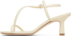 Aeyde Off-White Elise Leather Toe-Post Heeled Sandals