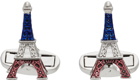 Paul Smith Silver & Multicolor 'Paris Souvenir' Cufflinks
