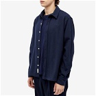 Foret Men's Slow Brushed Cotton Overshirt in Navy