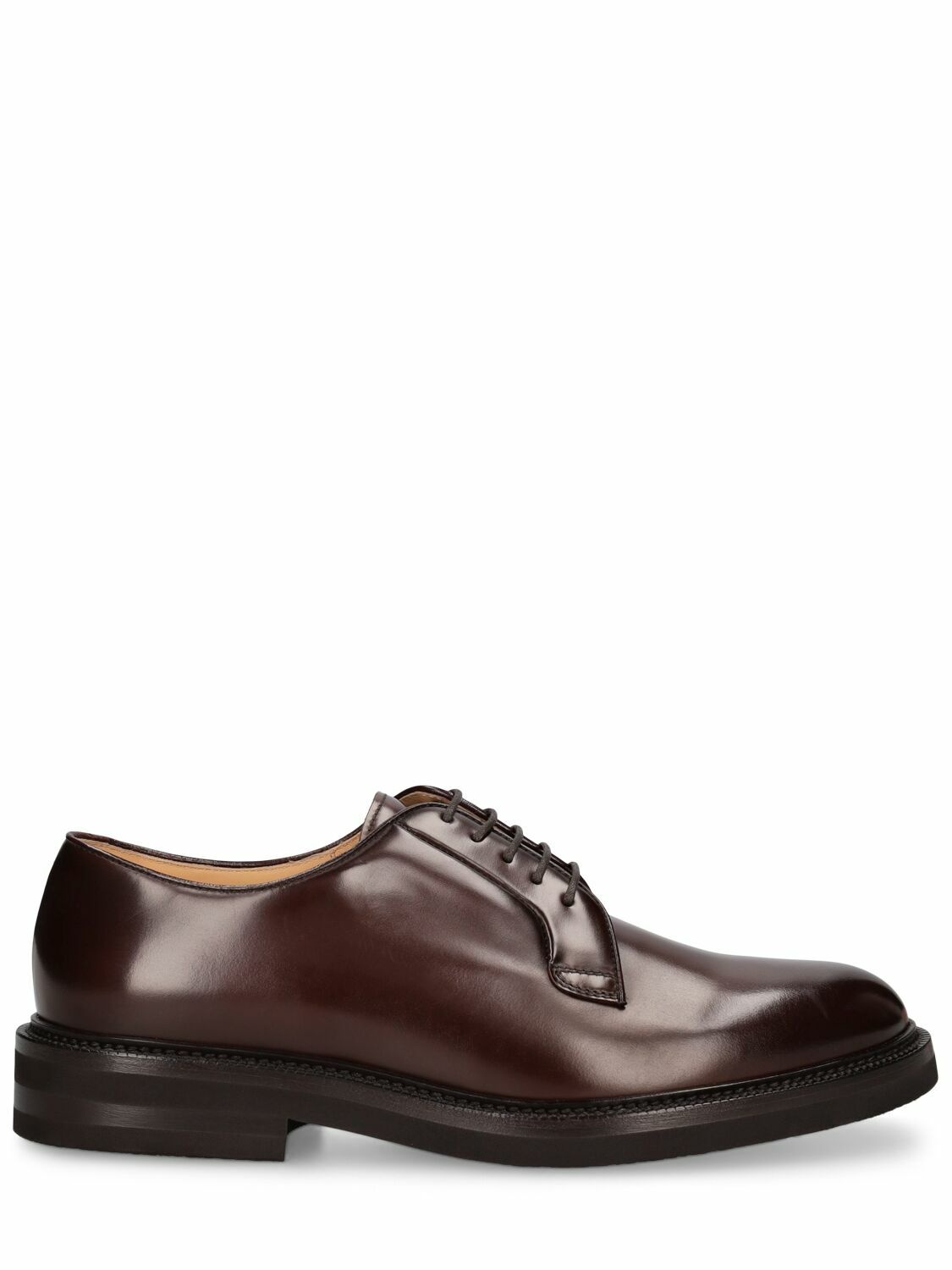 Photo: BRUNELLO CUCINELLI - Leather Derby Lace-up Shoes