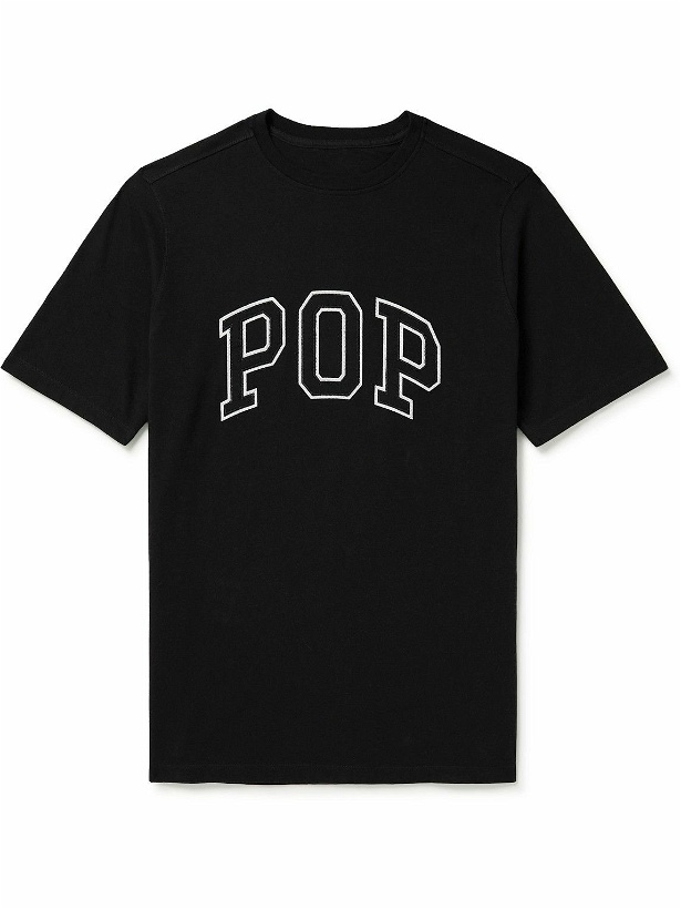 Photo: Pop Trading Company - Arch Logo-Appliquéd Cotton-Jersey T-Shirt - Black