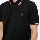 Fred Perry Authentic Men's Twin Tipped Polo Shirt in Black/Ecru/Nut