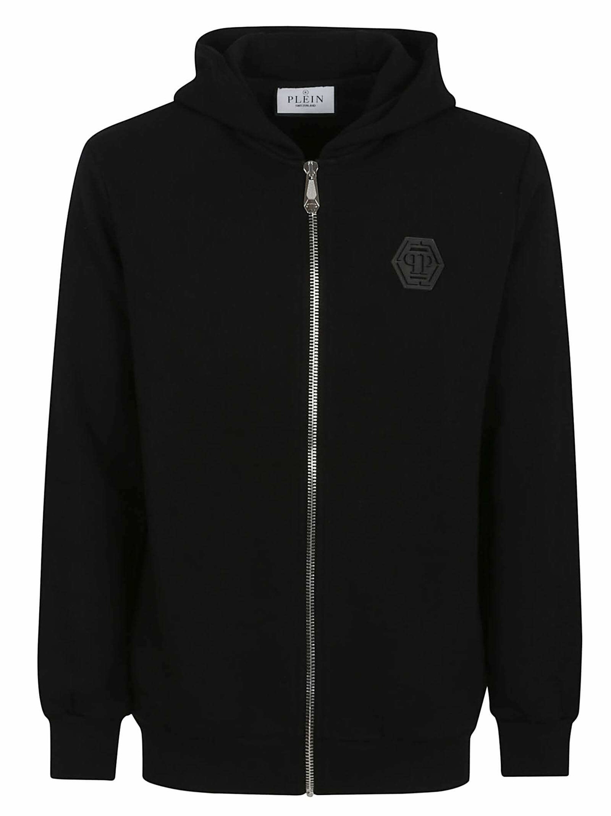 パーカー・フーディ Philipp Plein Hooded Sweatshirt With Prominent Logo Patch Philipp Plein Long Sleeve Hoodie In Black | ModeSens