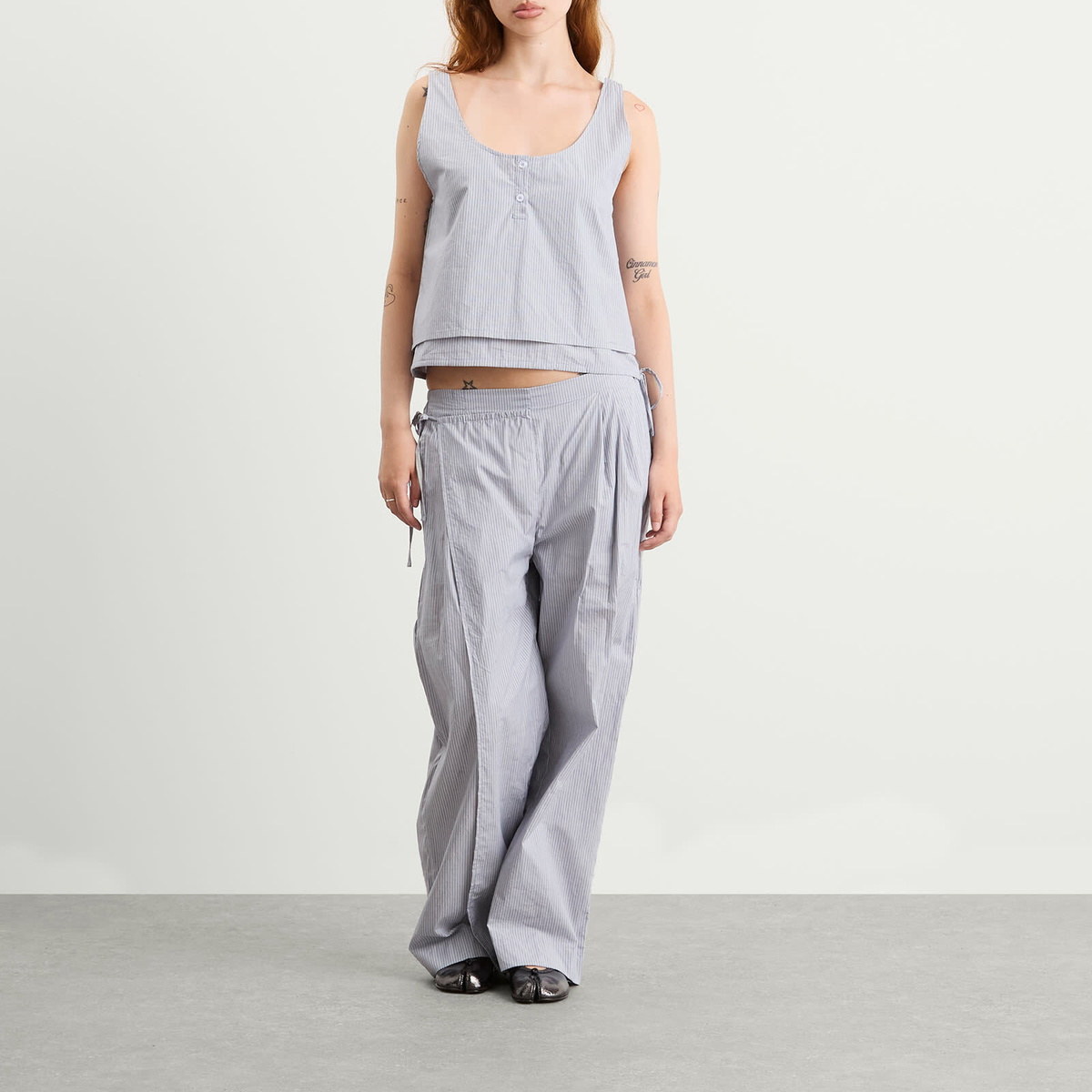 Deiji Studios Women's Double Layer Pant in Sky Stripe