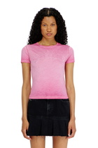 Diesel Slim T-shirt with tonal logo print - T-Shirts Womens in Pink