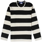 Junya Watanabe MAN Men's Stripe Wool Long Sleeve T-Shirt in Black/Natural
