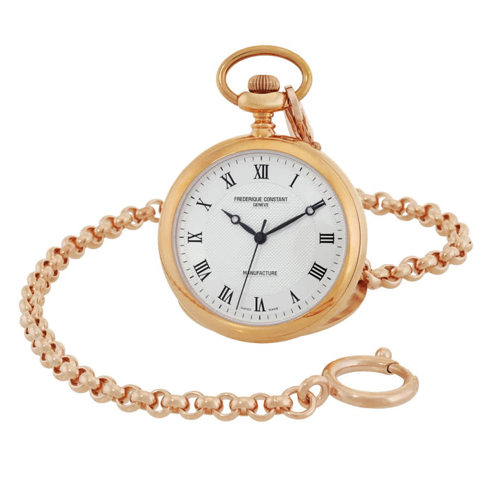 Photo: Frederique Constant Manufacture Silver Dial Rose Gold Stainless Steel Pocket Watch FC-700MC6PW4