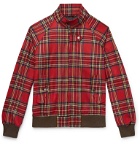 MAN 1924 - Slim-Fit Checked Wool-Blend Blouson Jacket - Red