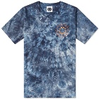 Good Morning Tapes Men's Sun Logo T-Shirt in Blue Tie Dye