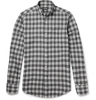 TOM FORD - Slim-Fit Checked Brushed-Cotton Shirt - Black