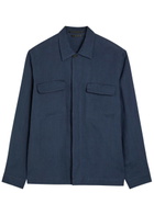 Sunspel Linen Overshirt Navy 01