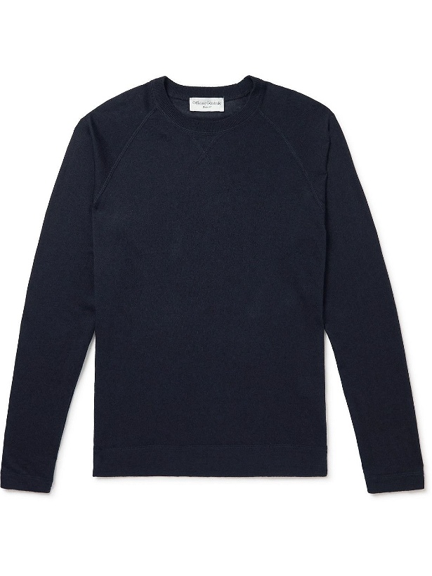 Photo: Officine Générale - Nate Slim-Fit Cotton and Lyocell-Blend Sweater - Blue