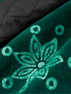 Post-Imperial - Printed Shell-Trimmed Cotton-Velvet Sweatshirt - Green