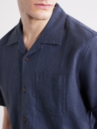 3sixteen - Convertible-collar Linen and Cotton-Blend Shirt - Blue