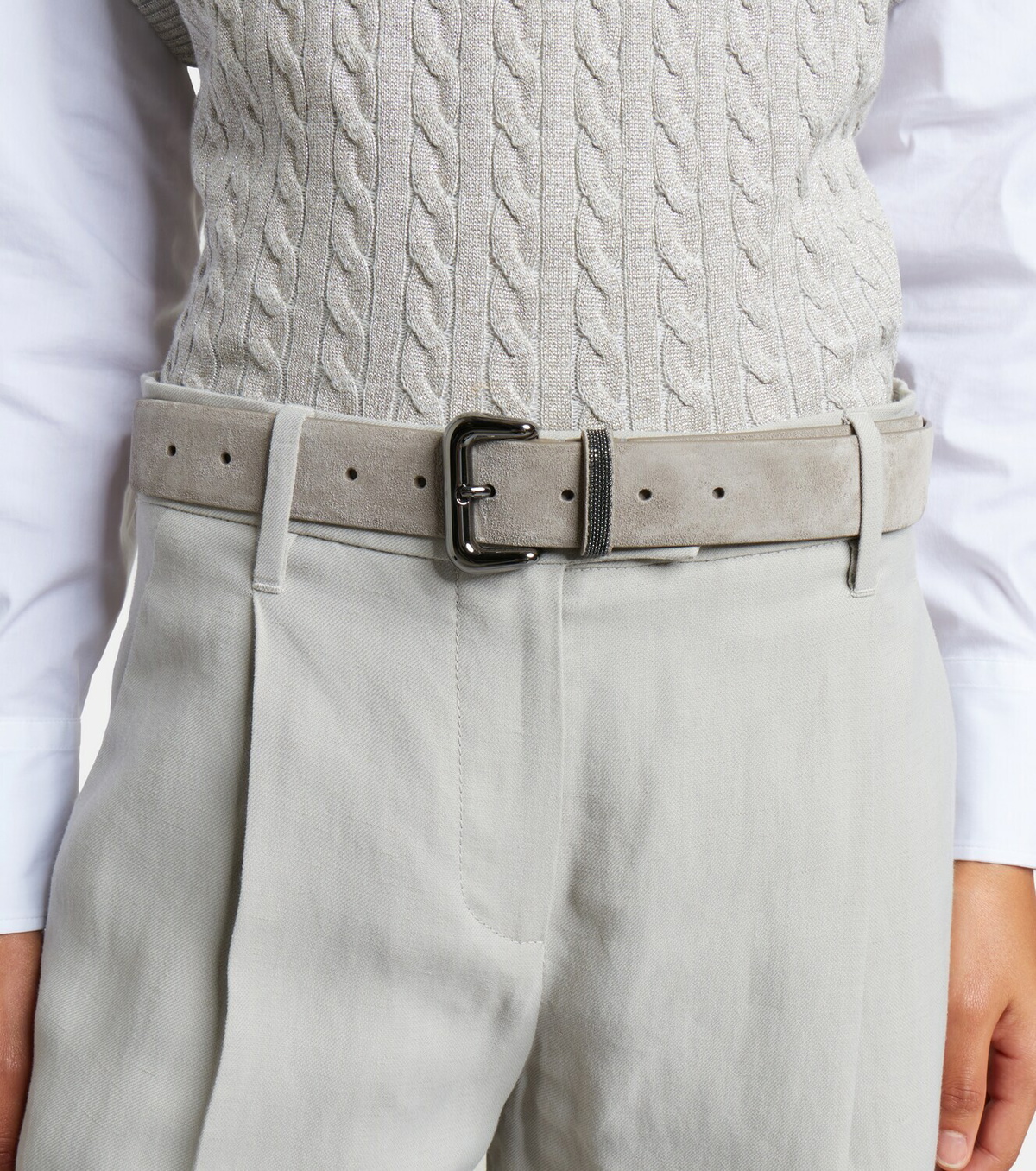 Brunello Cucinelli Monili suede belt