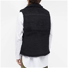 Beams Plus Men's Stand Collar Boa Fleece Vest in Black