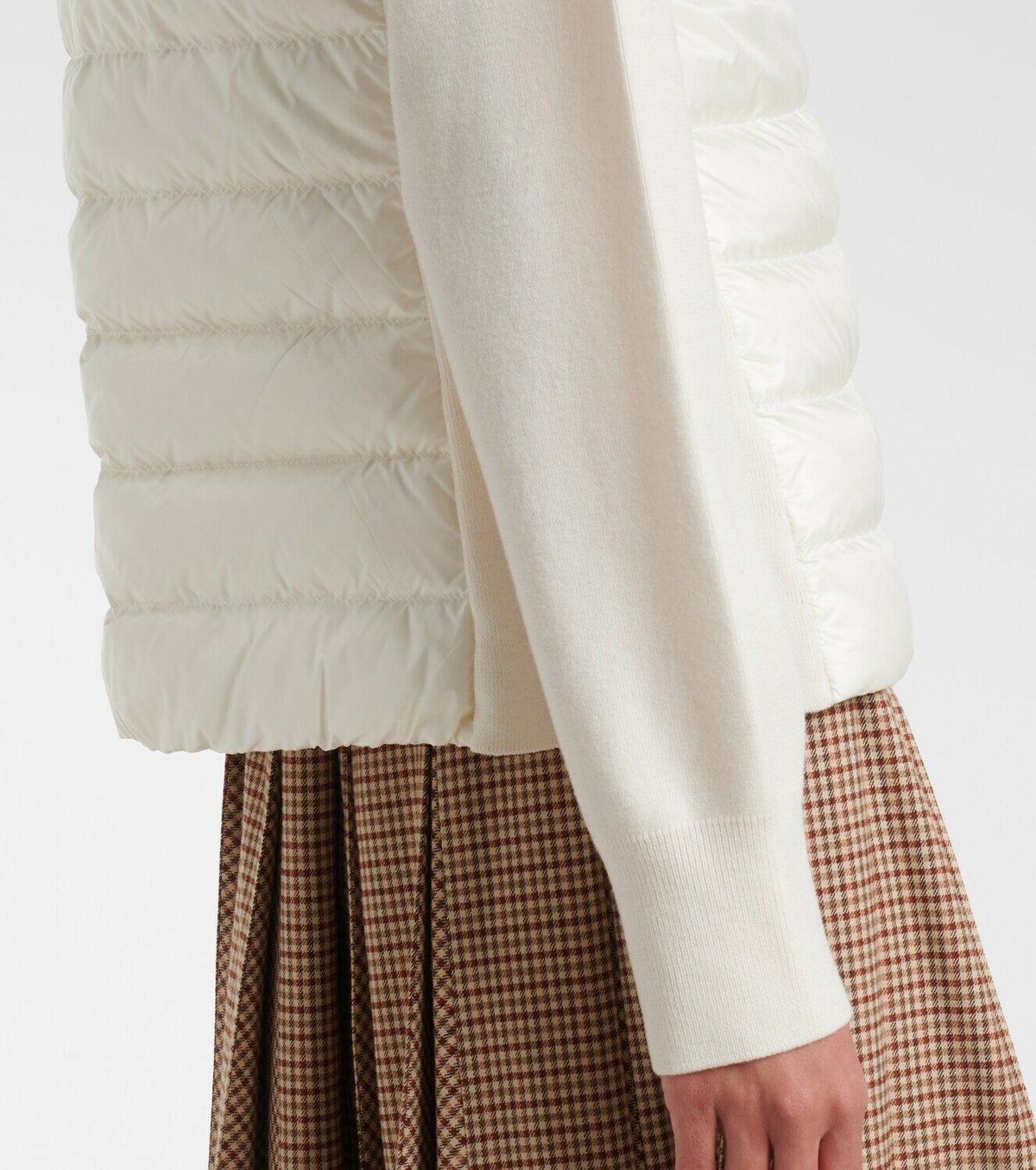 Moncler Down-paneled virgin wool cardigan